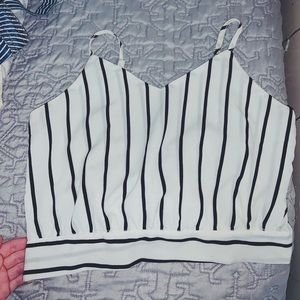 White and black crop top